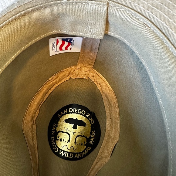 Unisex Safari Hat w Chin Cord - San Diego Zoo - Size Small - Khaki Tan - Picture 7 of 8